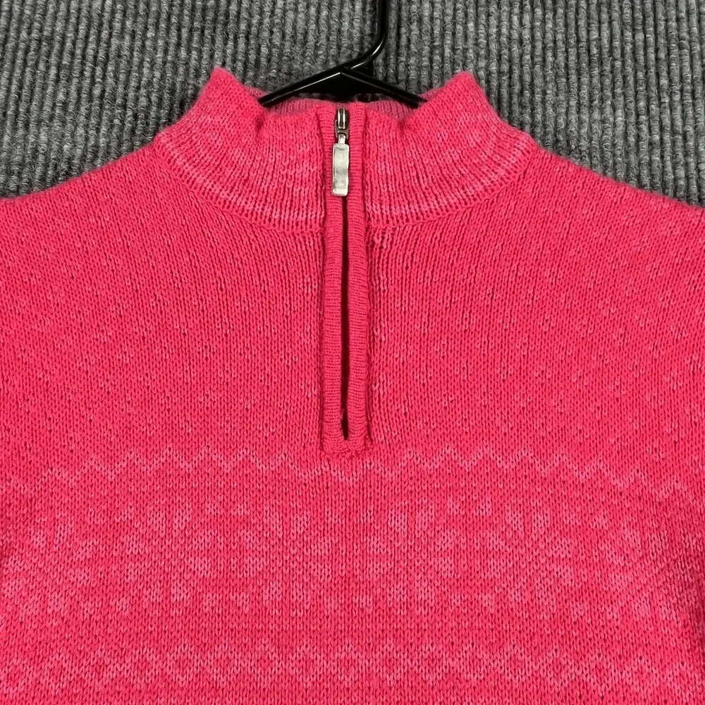 Obermeyer Sweater Womens Medium Pink Mimi 1/4 Zip Fair Isle‎ Ski Wool Blend - Picture 4 of 13